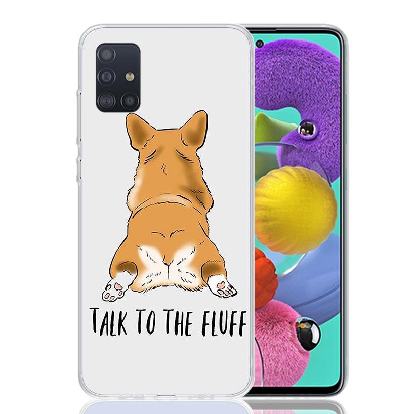 Cartoon Corgi Cute Dog Phone Case For Samsung Galaxy A52 A32 A22 A12 A02S A50S A30S A51 A31 AA71 Note 20 Ultra 10 S10 Plus Galax