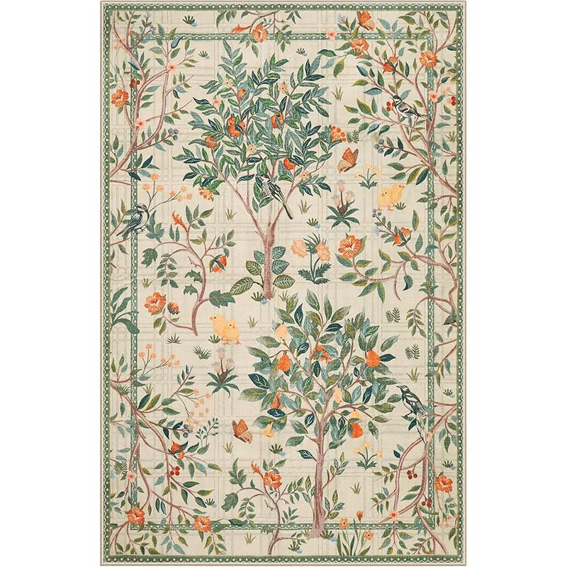 Зеленый ковер для гостиной Лесной ковер с деревьями Ковер с желтыми листьями Ковер на День благодарения Ковры для украшения дома для спальни Прикроватный коврик для пола 50x80cm