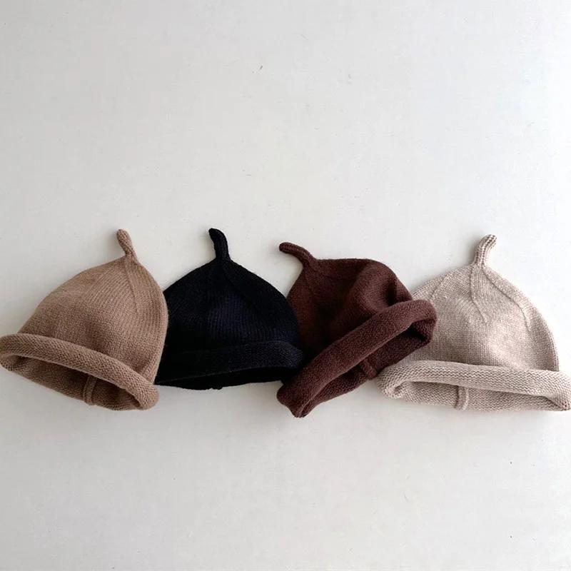 Kids Winter Hats for Newborn Boys Crochet Bonnet Toddler Girl Cap Children Baby Photography Props Boy Accessories Warm Stuffs