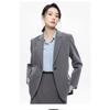 Elegant Grey Women Suit Set Professional Blazer Skirt Formal Business Outfit Interview Office Wear Petite