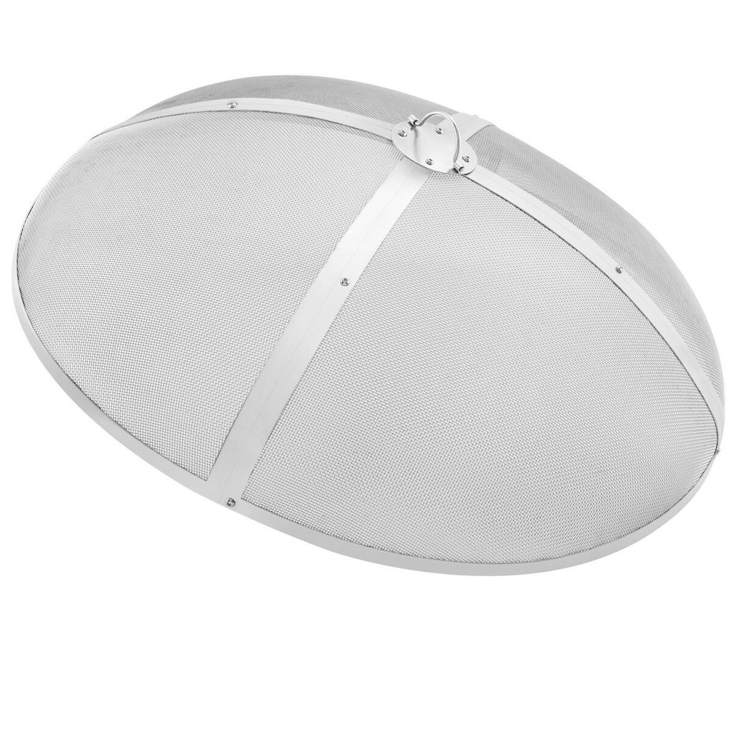Fire Pit Spark Screen Round 36", Reinforced Heavy Duty Steel Metal Cover, Outdoor Firepit Lid, Easy-Opening Top Screen Covers Round with Ring Handle
