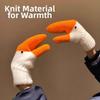 Fashion Orange Cartoon Goose Gloves Polyester Windproof Winter Knitted Gloves Warmer Thickened Anti-cold Mittens Outdoor
