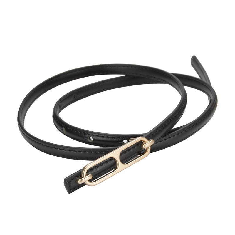 Skirt Belt Women's Decoration Versatile Waist Belt Waist Chain Belt Black Genuine Leather Dress Suit Thin Belt Narrow Belt