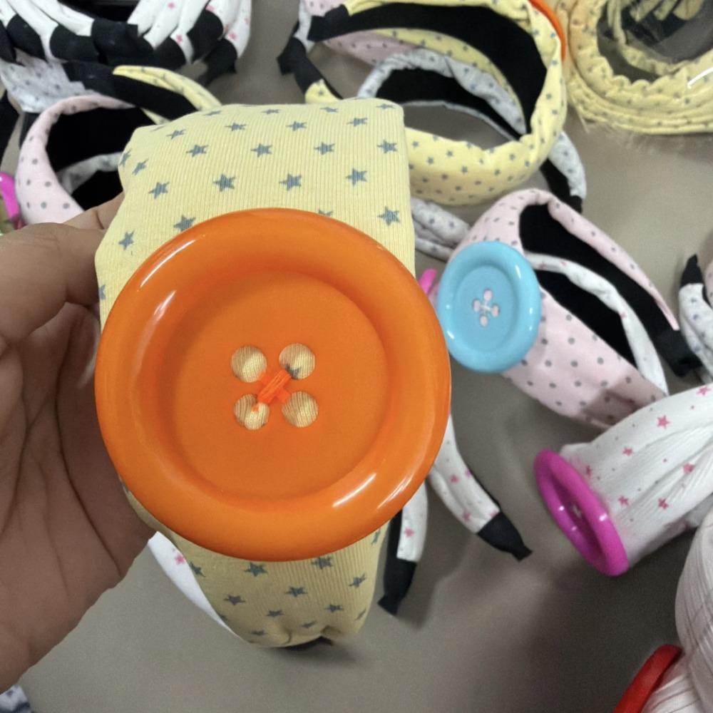 Large Button Button Hairband Colorful Polka Dot Headband New Star Hairband