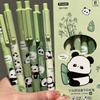 6pcs New Panda Super Cute High-value Push Neutral Pen Ins Wind Simple Brush Pen Durable Girl Heart Signature Pen [black Ink]