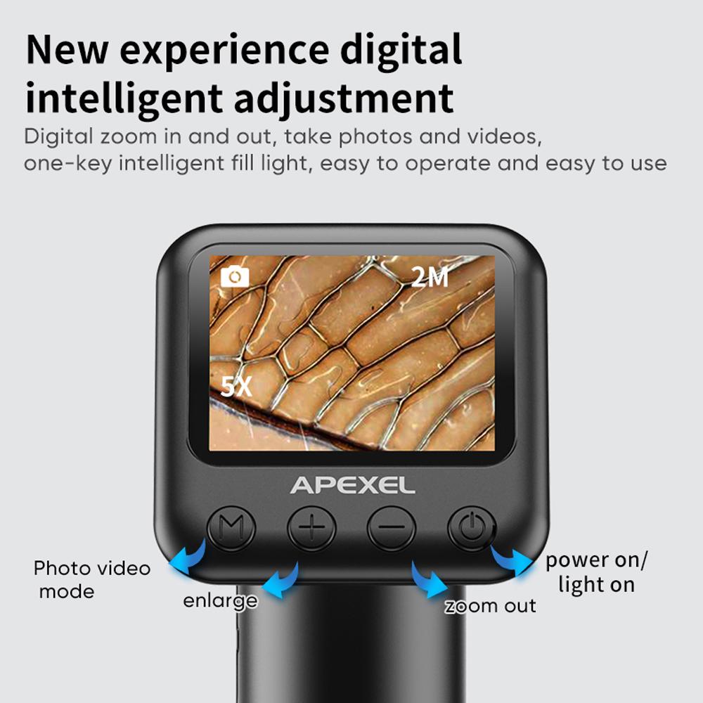 2 Megapixel Portable Handheld Digital Microscope 12-24X Magnification Indoor Outdoor Microscope