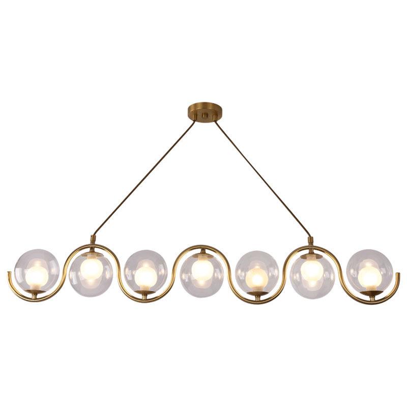 Nordic White Glass Ball Chandelier for Living and Dining Rooms