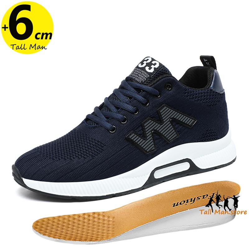 

Chunky Sneakers Men Elevator Lift Height Increase Insole 6cm Sports Plus Size 37-46 37 темно-синього кольору