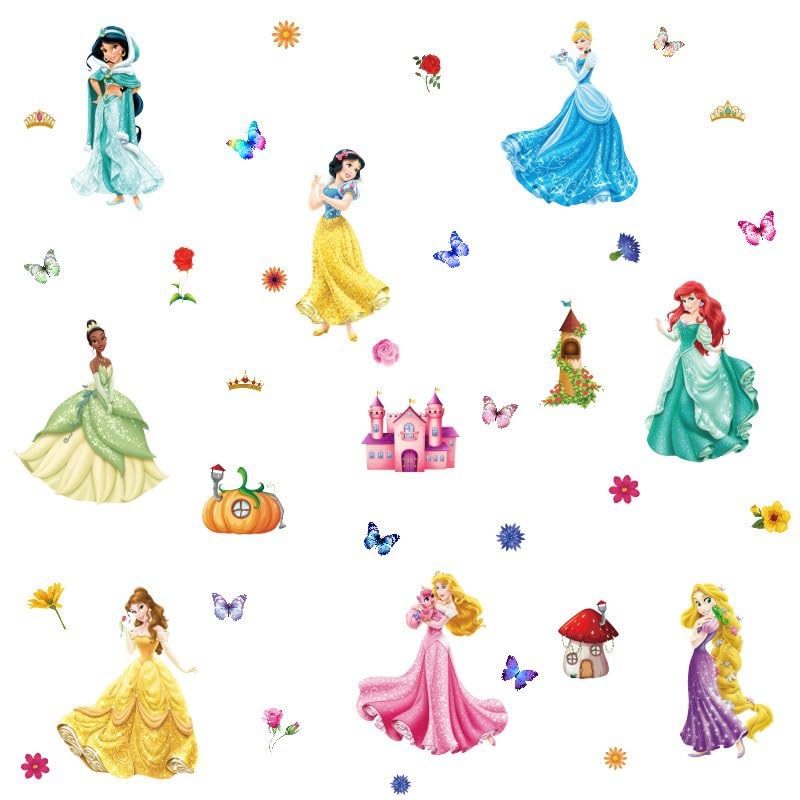 Princess Wall Stickers Anime Wall Stickers DIY Removable Wall Stickers Home Living Room Kids Room Bedroom Background Wall Art Decorative Wall