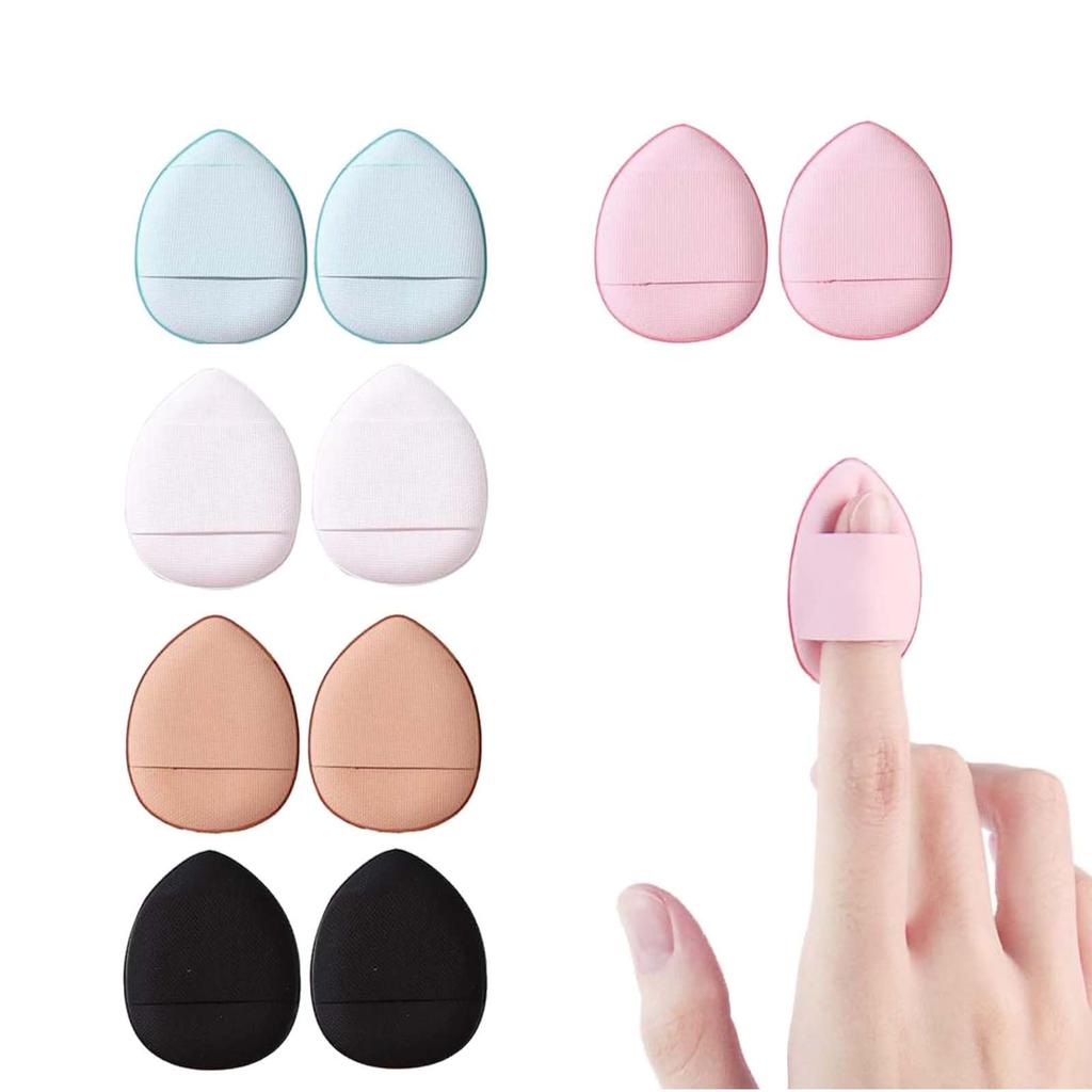 HUIKKJP Cushion Foundation Fingerspitze 5er Set Mini Mini Finger Make-up Schwamm Schwamm, Tropfenförmig, Schwamm, Farben, 10, Schwämmchen, Schwämmchen, Weich, Nass/Trocken