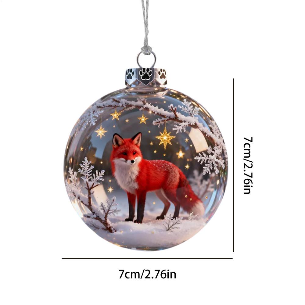 Christmas Wildlife Wonders Ball Ornament 3D Transparent Animal Ball Christmas Decoration Hangable Christmas Tree Ornament
