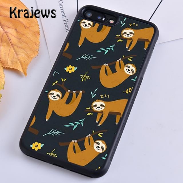 Krajews Sloths floral Style Soft Phone Case Cover For IPhone 18 17 Air 16 15 14 plus 11 12 13 pro max Plus coque Fundas