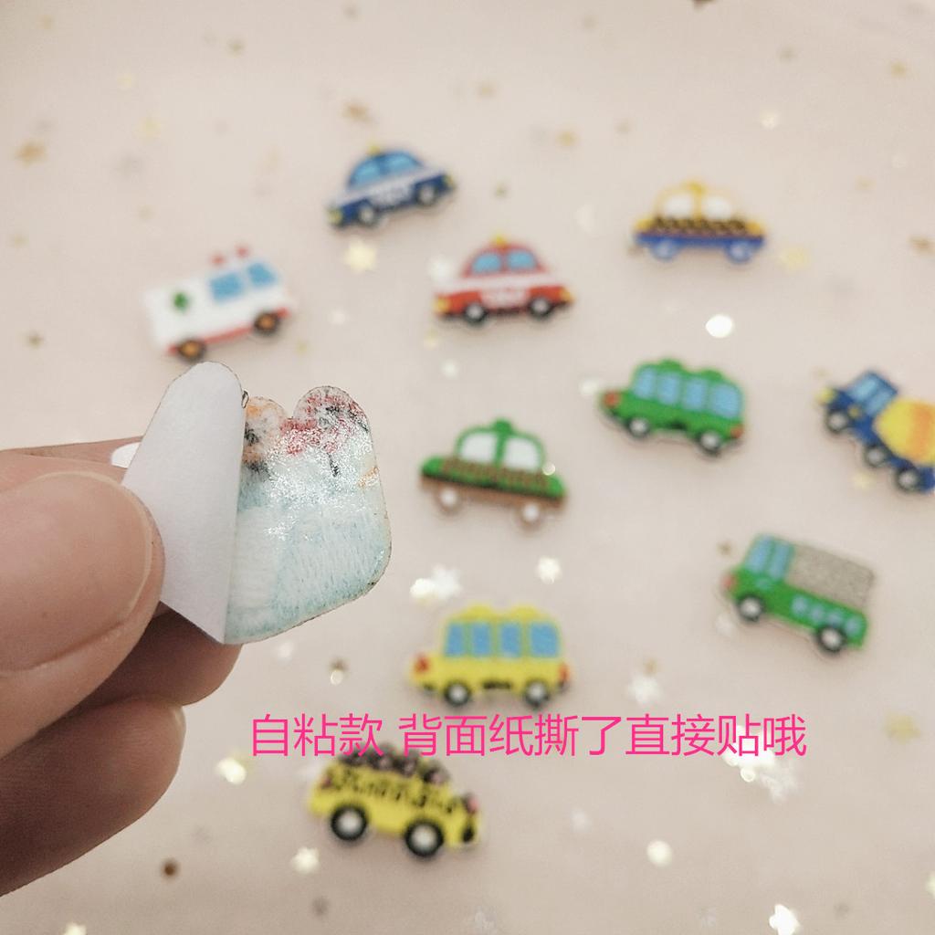 Na-Like Mini Car Embroidery Cloth Sticker Bag Refrigerator Decoration Decal Clothes Diy Patch Self-Adhesive