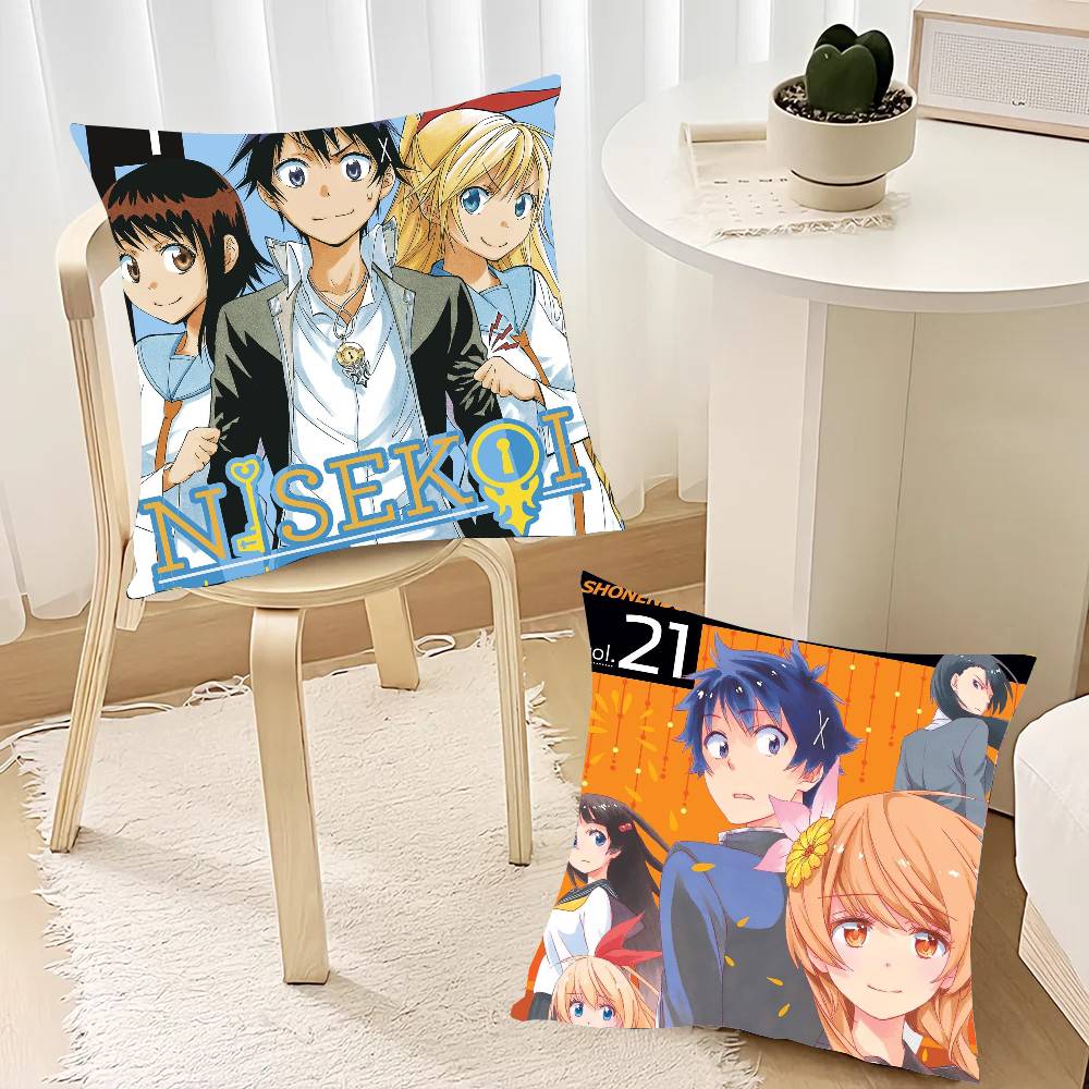 Anime N-Nisekoi Kissenbezug Heimdekoration Überwurf für Sofa Bett Auto Zimmer Dekoration Geschenkidee
