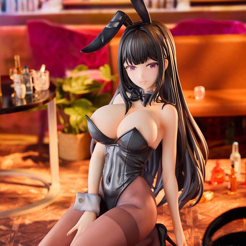 18CM Anime Bunny Girl Hina Figure Feina Black Silk Action Figure PVC Model Adult Series Peripheral Collection Doll Display Gifts