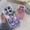 For Redmi Note 13 14S 14 Pro Plus 5G 14C A3 13C Poco X7 Pro Phone Case Leopard Feather Gauze Rainbow Butterfly Bumper Hard Cover
