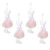 92MF 4Pcs Holiday Bunnies Ornaments Multicolor Hanging Decorations for Party