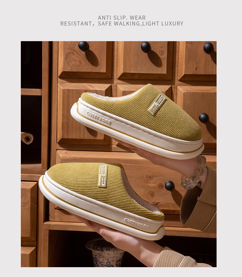 2025 Nieuwe Herfst/Winter Dikke Zool Elastisch Katoenen Pantoffels - Warm, Antislip en Comfortabel voor Mannen en Vrouwen