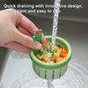 Cactus Sink Strainer Basket Kitchen Drain Filter with Wide Divider & Rotating Design Anti-Clog Anti-Odor Press Automatic Dumping Basket for Home