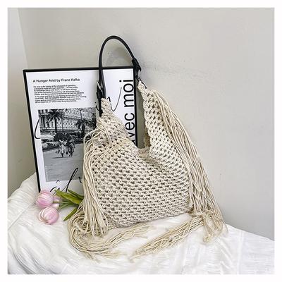 Tassel Bag Women's Hollow Handwoven Bag Beach Bag New Women's Shoulder Versatile Tote Bag