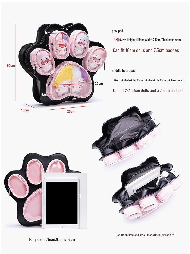 2025 Niedliche Japanische Katzenpfote Mädchenhaft Mehrschichtig Itabag - Modischer, Vielseitiger, Großvolumiger Crossbody-Rucksack.