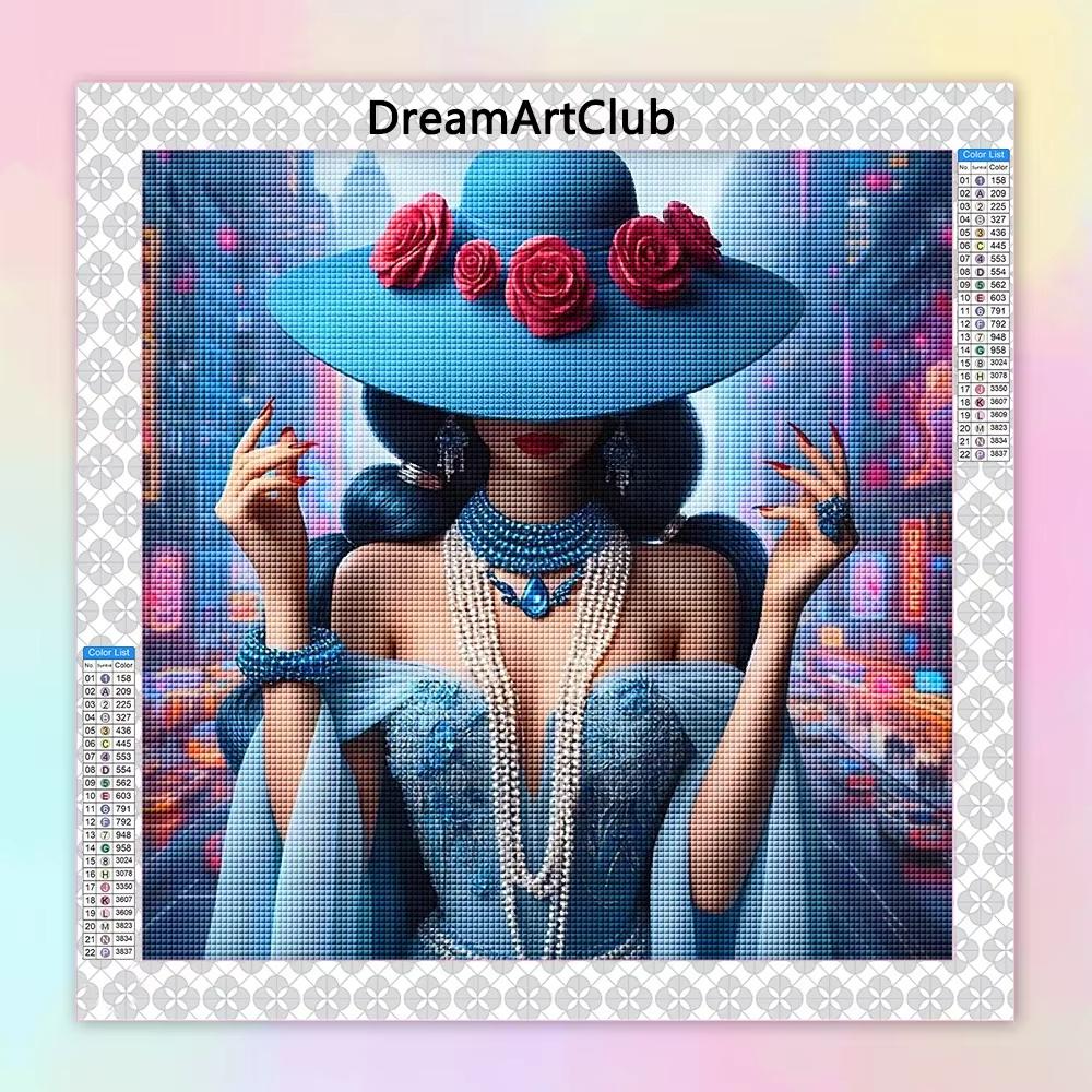 Disney Princess Retro Urban Top Hat 5D Diamond Painting Full of Diamonds DIY Handmade Diamond Painting Light Luxury Decorative Painting Kit