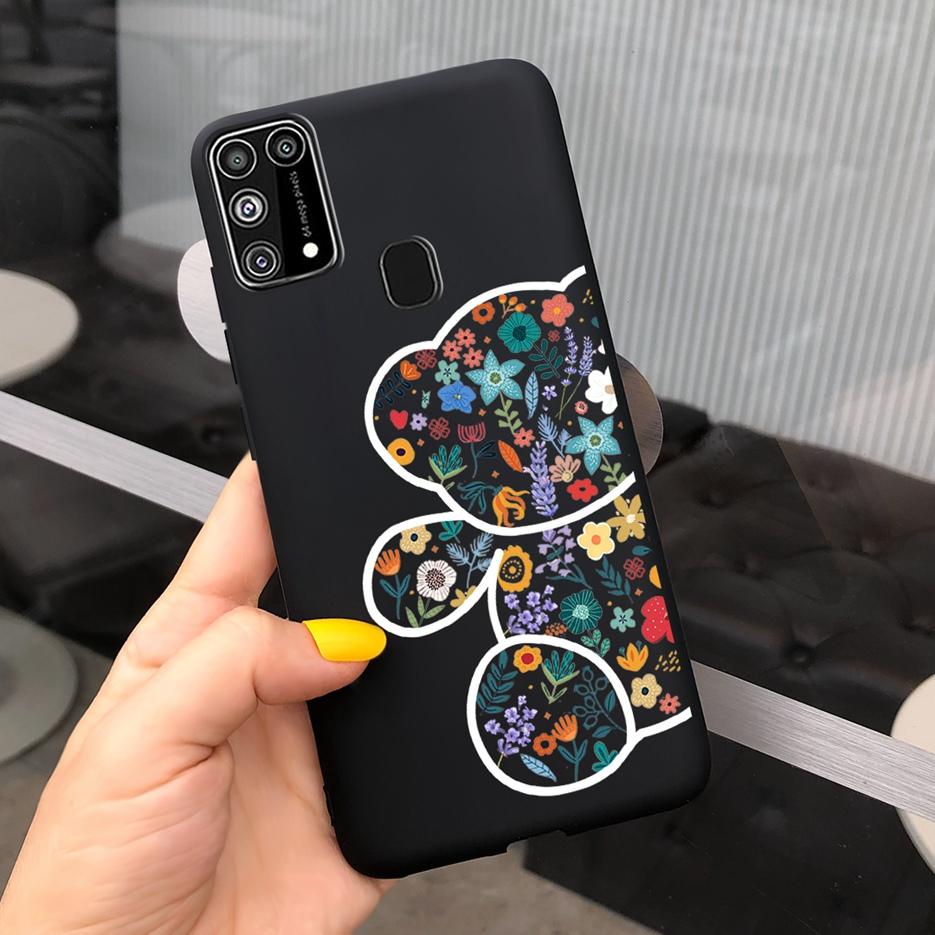 For Samsung Galaxy M31 Case SM-M315F Cute Bear Cartoon Painted Cover Phone Case For Samsung M31 M 31 GalaxyM31 Bumper Soft Funda