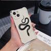 Soft Phone Cases for iPhone 16 15 13 12 11 14 Pro Max 7 8 Plus Four Corners Anti-Drop Protective Cover Optional Lanyard Rope N71 Black Gold Snake