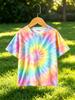 Children's T-shirt Rainbow Tie-Dye 3D Print Kids Clothes Short Sleeve T-Shirt Summer Children Top Round Neck Children's Clothing