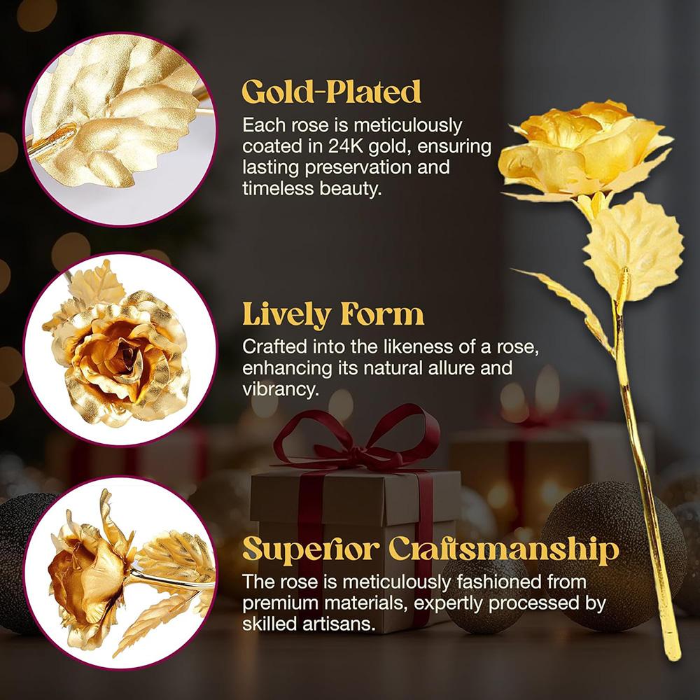 Hot Beauty Foil Iridescent Rose Artificial Flower Birthday Valentine'S Day Anniversary Christmas Gifts For Wife And Girl Friend