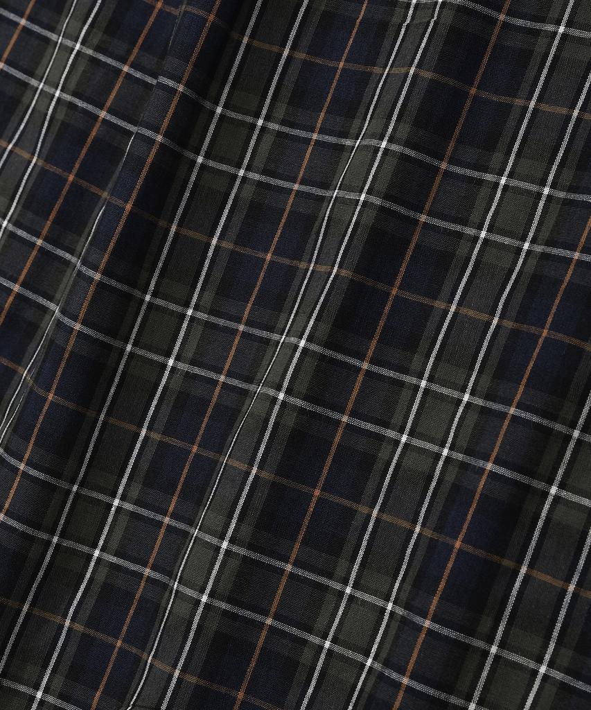LEMAIN SECOND Retro Oversized Cotton Flannel Pocket Check Shirt [Green]