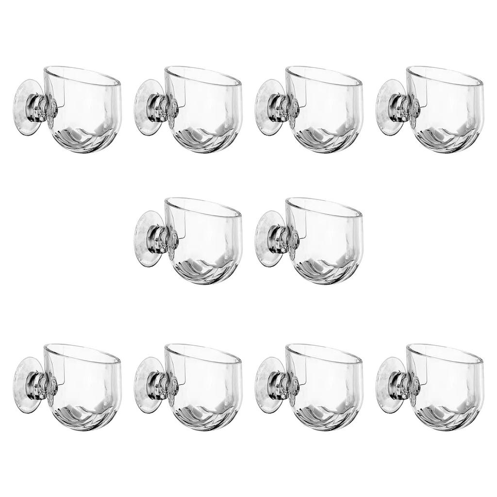 Pack Of 10 Aquarium Plant Holder Suction Cup Designs Acrylic Feeding Bowl For Shrimp And Small Tropical Fish Feeding