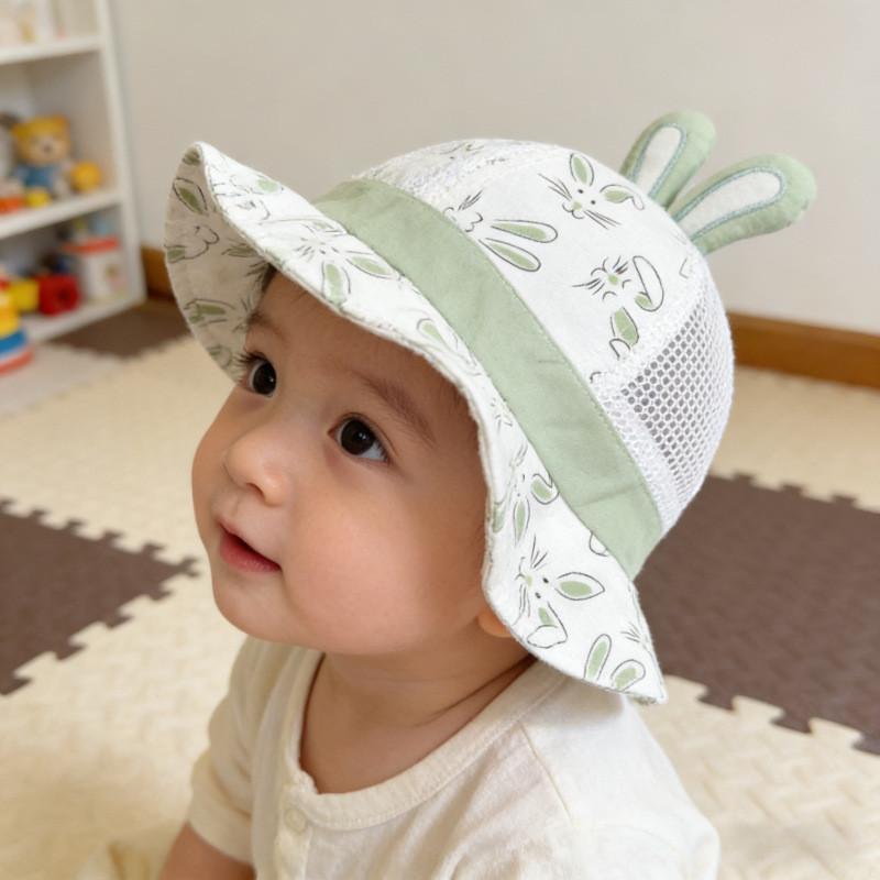 Baby Spring Summer Cotton Bunny Farmer Hat With Sun Protection For Toddlers