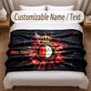 Feyenoord Printed Flannel Blanket Custom Name Text Soft Warm Throw For Bedroom Holiday Gift