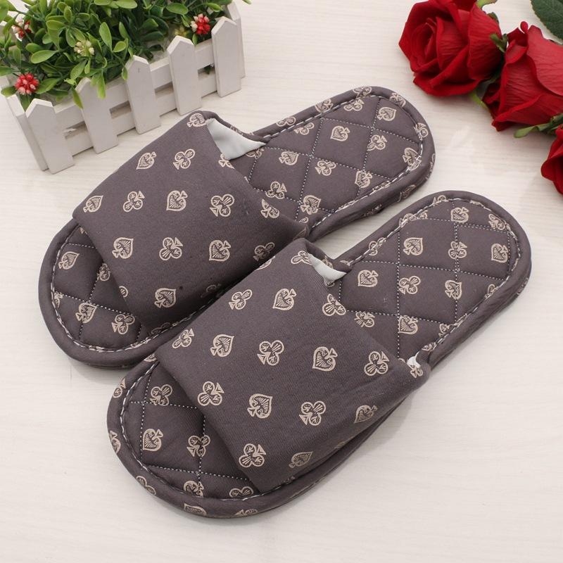 

Трехслойные утолщенные мужские тканевые тапочки, пластиковая подошва, домашние тапочки для деревянного пола Male about 28cm