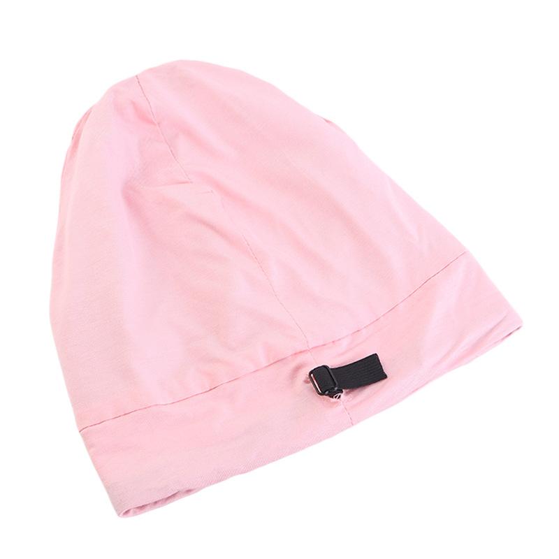 Hot Sale Adjustable Invisible Buckle Satin Lined Nightcap, Elastic Wide-brimmed Pullover Cap, Confinement Cap