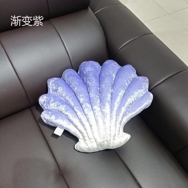 35cm Gesimuleerd Schelp Pluche Kussen Effen Kleur Verloopkleur Schelp Pluche Pop Zacht Dier Pluche Pop Bank Huisdecoratie Kussen 35cm