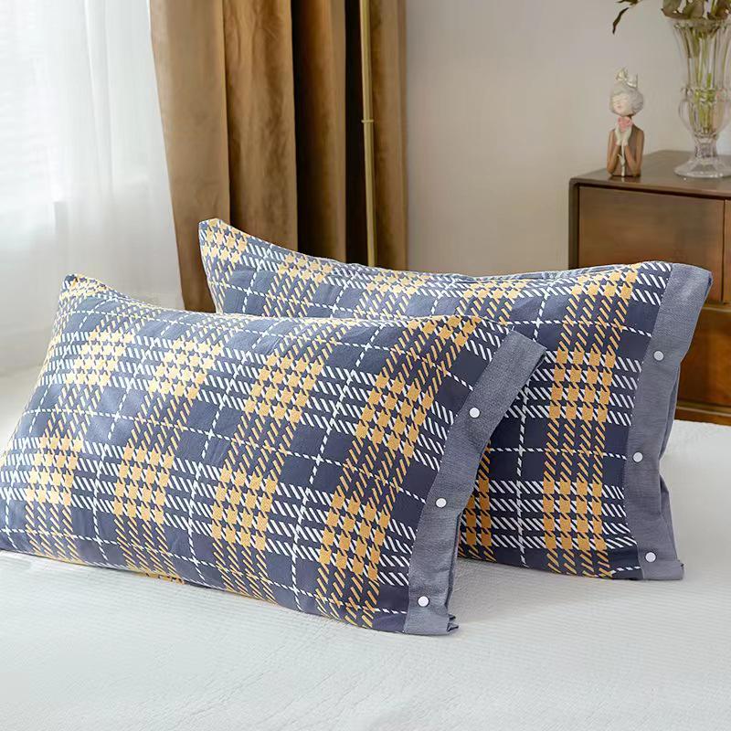 Pure Cotton Gauze Pillowcase with Snap Buttons, Summer Full Wrap, 40x60cm Latex or 48x74 Pillow Size. Single Pack.