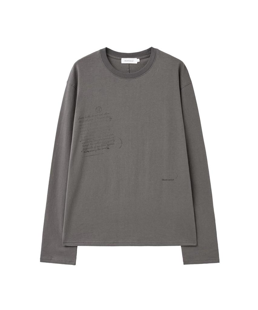 MISEKISEOUL MEN Post Card Long Sleeve Charcoal