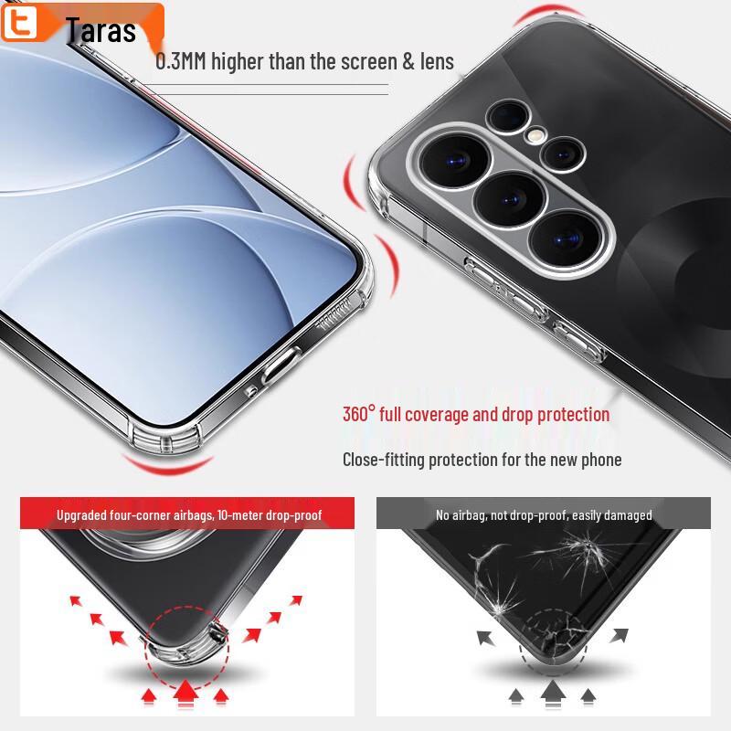Taras Airbag Transparent Soft Phone Case for Samsung S26 Ultra