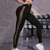 Sporty Tie Side-hole Yoga Pants With High Waist And Buttock-enhancing Feature Seamless Elastic Tight Pants.