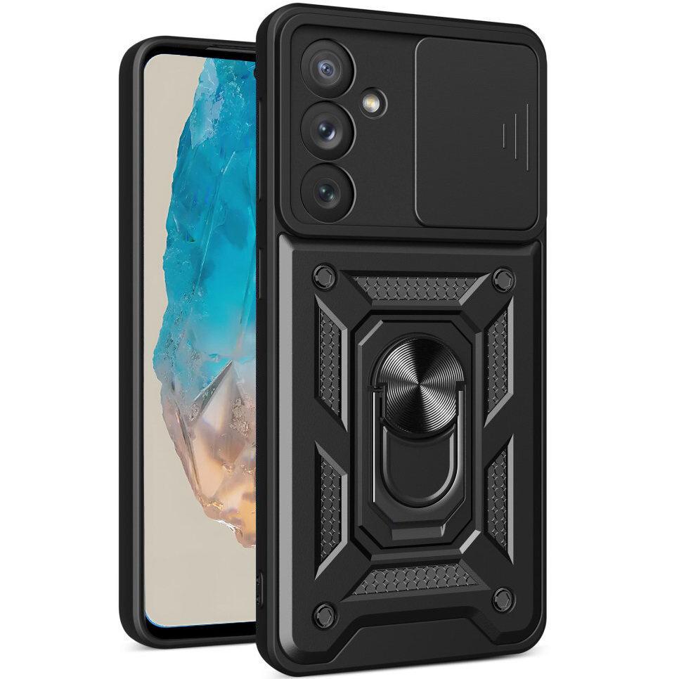Armored Case for Samsung Galaxy M35, CamShield Slide, Black