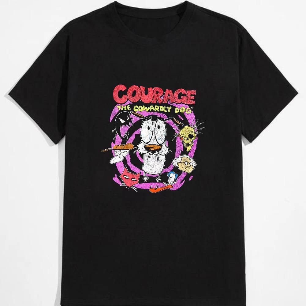 Courage Hunden som var rädd T-shirt Unisex Bomulls-Tee Storlek S5XL