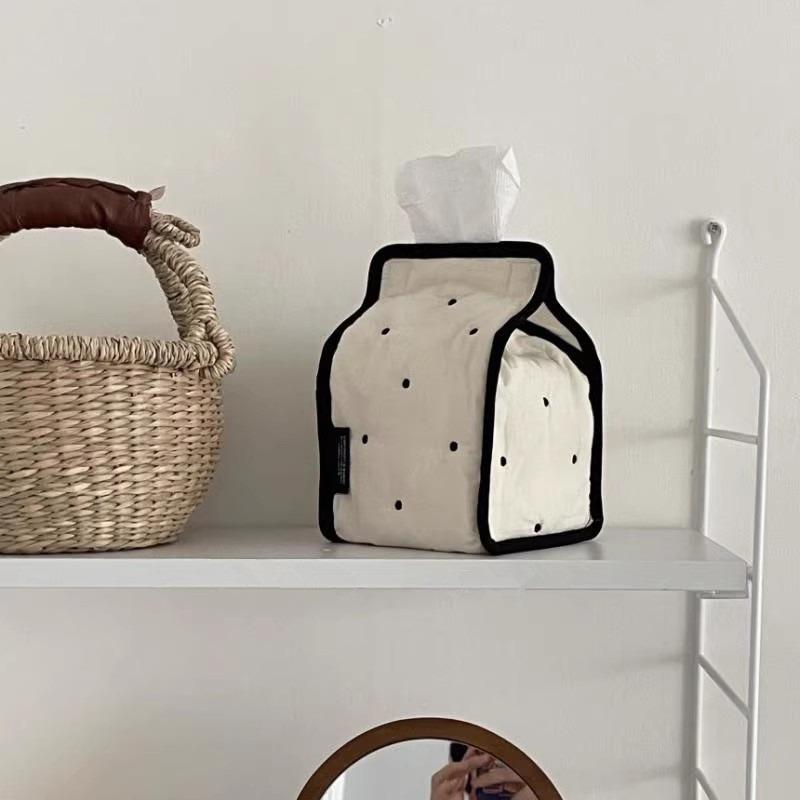 Simple Toast Shape Tissue Box Minimalist Napkin Paper Holder Organizer for Home Office Car Desktop Decoration