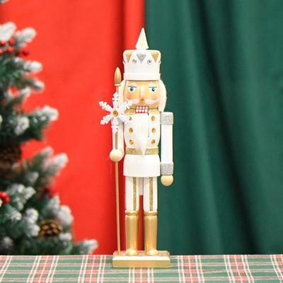 Nutcracker Figurine Christmas Decor Stable Base Wooden Sculpture
