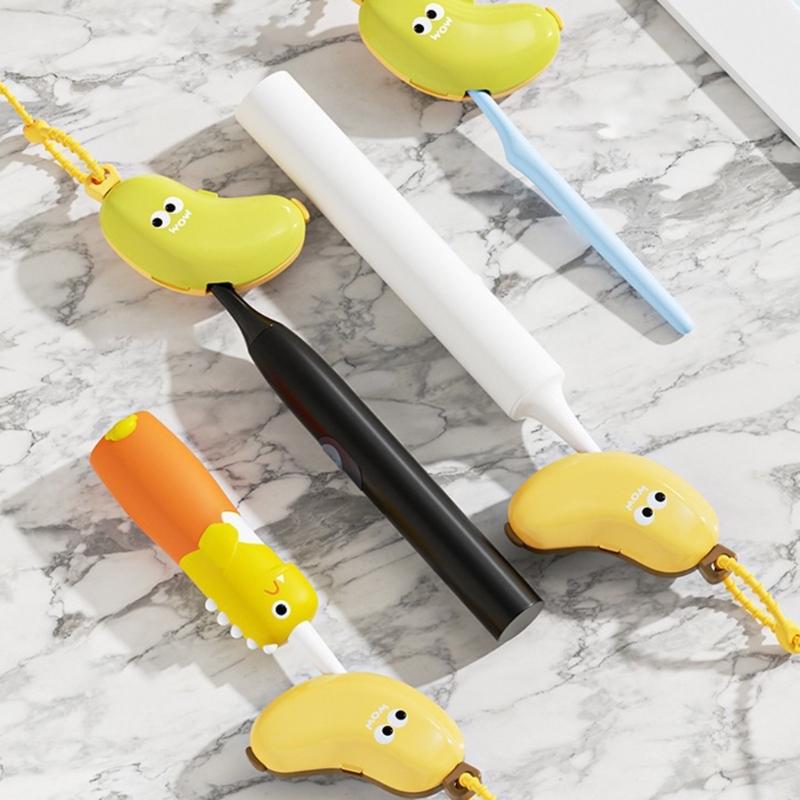 Cute Banana Design Toothbrush Head Protector Portable Hygienes Case For Home Travel Essential Safe Nontoxic Plastic