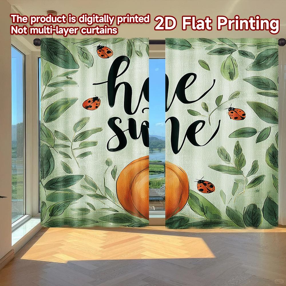 

Flat Printing Curtains Without Rod Halloween Home Sweet April Fools Is Day Festival Popular Drapes Curtain Set Of 2 Made Polyester Washable W100*H70(CM)-Rod Pocket&2PCS