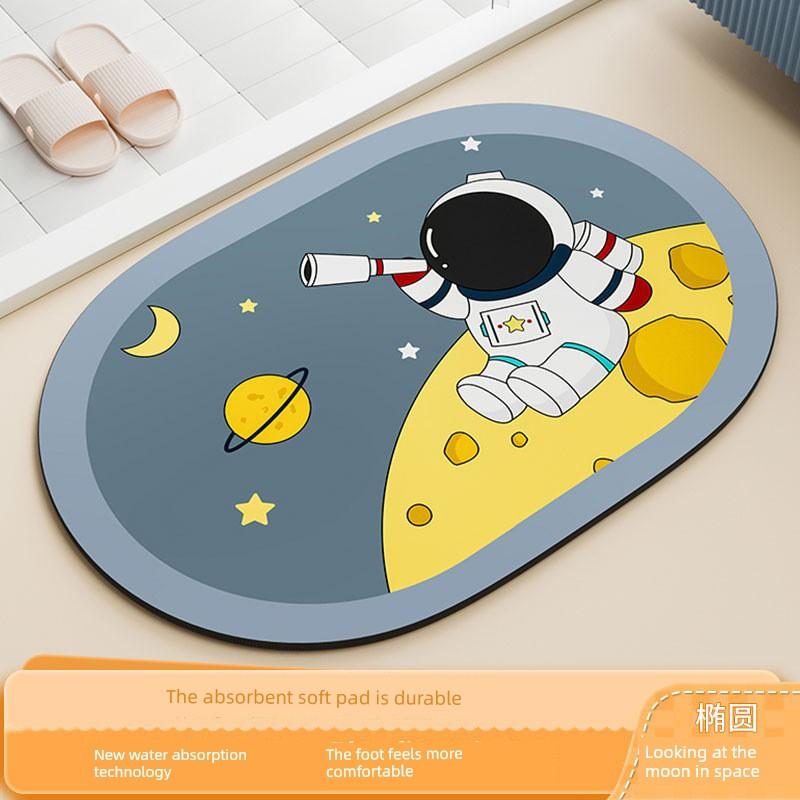 Bathroom Floor Mat Diatomaceous Earth Absorbent Soft Mat Non-Slip Foot Mat for Bathroom Entrance Quick-Drying Toilet Carpet for Home Use