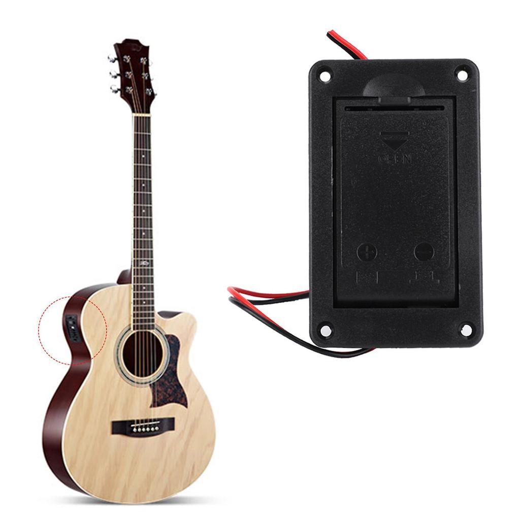 9V Battery Holder Case Box Cover for Guitar Bass Active Pickup Connector