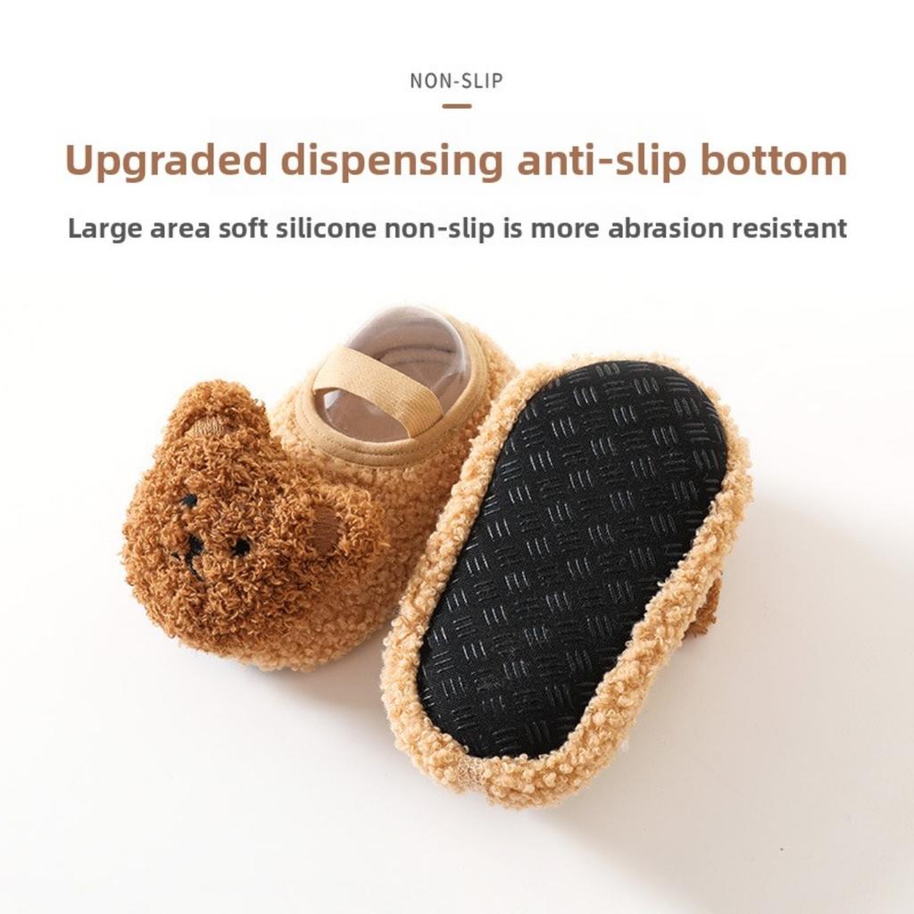 Floor Socks, Baby Shoes, Autumn and Winter Children's Men's Plush, Thick Anti Slip Soft Sole, Learning To Walk, Home Pure Cotton, Newborn